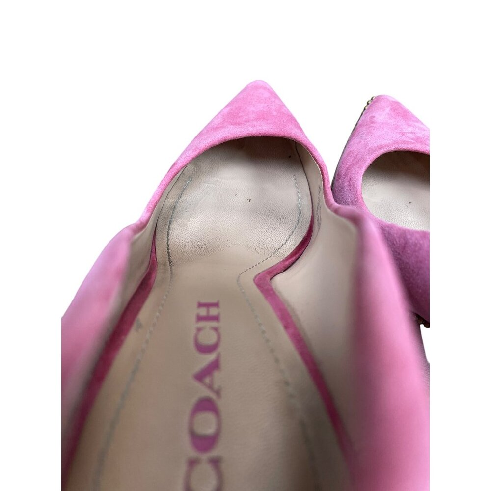 Coach Womans Pink Suede Beaded Trim 3.5" Heels Size 7.5B SKU 9494 - Picture 10 of 16